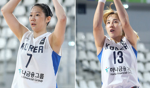 여자농구대표팀 강아정-김단비. 사진제공｜대한농구협회