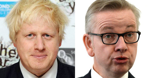 브렉시트를 주도한 쌍두마차인 보리스 존슨 전 런던 시장(왼쪽)과 마이클 고브 법무장관(오른쪽)은 영국 보수당 반역의 역사에 기록을 남기게 됐다. 총리 출마를 전격 선언한 고브는 존슨을 이용만 해 먹고 토사구팽한 배신의 정치인으로 불린다.