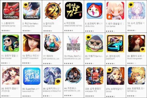 2016년 6월 마지막 주 구글플레이 신작 인기 순위 (출처=구글플레이)