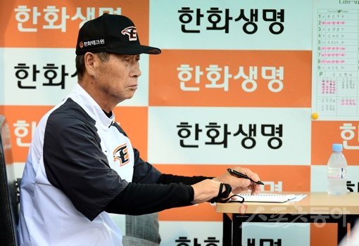 한화 선발진의 ‘실태’를 한마디로 표현하자면 비극과 희극 사이다. 5일까지 한화가 거둔 28승(2무43패) 중 선발승은 겨우 9번. 한화의 선발승 비율 32.1%는 역대 최저치다. 한화 수장인 김성근 감독. 스포츠동아DB