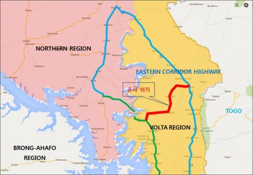 담바이~콴타 연결도로 공사 위치 (자료:시티건설)
