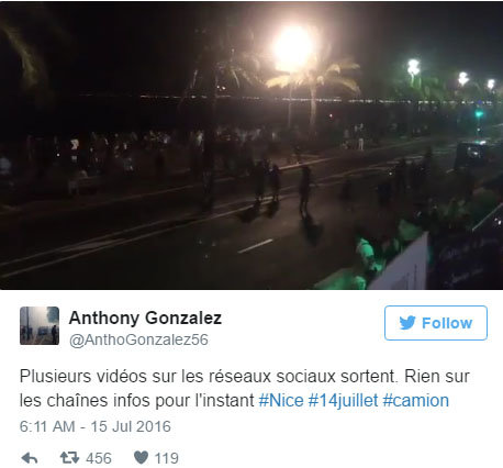 니스 트럭 사고 상황을 담은 영상.트위터 캡처.