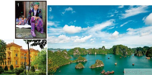 1 사파 깟깟 마을에 사는 몽족.2 하노이 주석궁.3 하노이에서 자동차로 3시간 거리에 자리한 하롱베이.