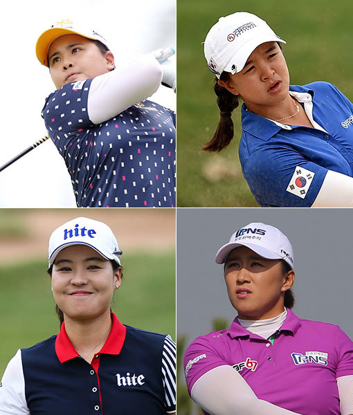 박인비-김세영-양희영-전인지(왼쪽 상단부터 시계방향으로). 사진｜스포츠동아DB·LPGA·세마스포츠마케팅·롯데