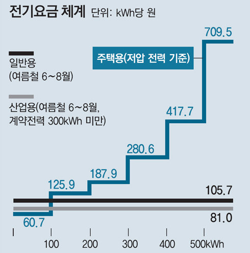 기존 전기요금 체계. 동아일보DB
