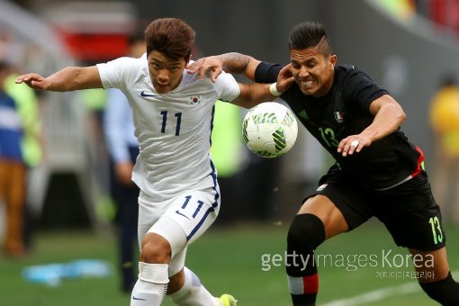 올림픽 남자축구대표 황희찬(왼쪽). 사진=ⓒGettyimages이매진스