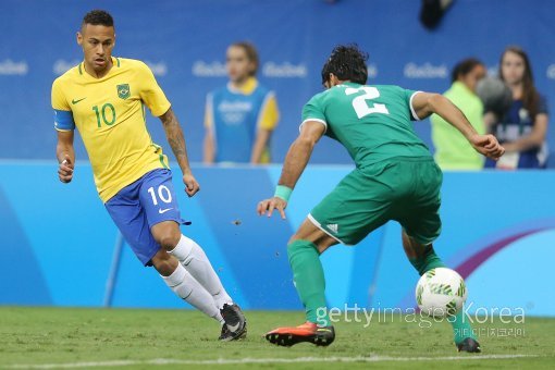 올림픽 브라질 축구대표 네이마르(왼쪽). 사진=ⓒGettyimages이매진스