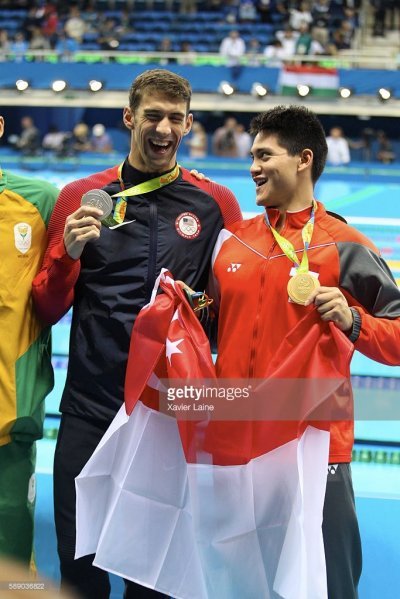 마이클 펠프스(왼쪽), 조지프 스쿨링. ⓒGettyimages이매진스