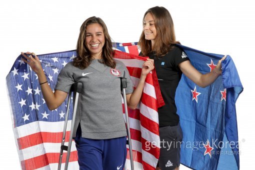 올림픽 미국육상대표 디아고스티노-뉴질랜드 육상대표 햄블린(오른쪽). 사진=ⓒGettyimages이매진스