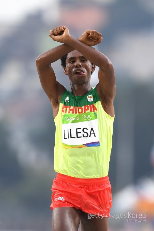 올림픽 에티오피아 마라톤 대표 페이사 릴레사. 사진=ⓒGettyimages이매진스
