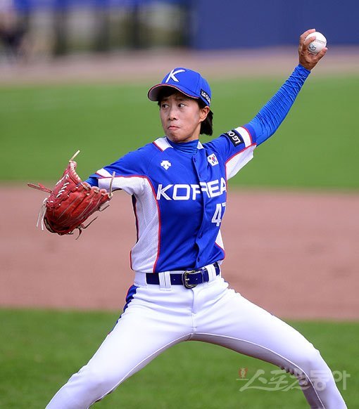 여자야구대표팀 조명희. 기장(부산)｜김종원기자 won@donga.com