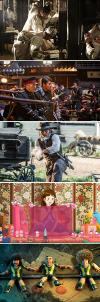 영화  ‘고산자’-‘밀정’-‘매그니피센트7’-‘달빛궁궐’-’장난감이 살아있다’(맨 위부터). 사진제공｜시네마서비스·워너브라더스코리아·UPI코리아·NEW·코리아스크린