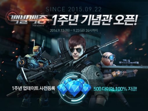 1주년 기념 대규모 업데이트를 앞둔 백발백중 (제공=넷마블게임즈)