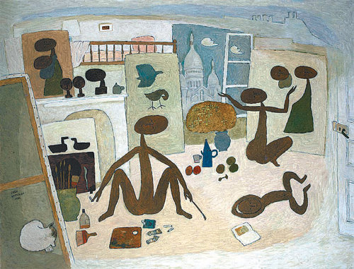 유채화 ‘가족’(1984년). 1970년대 말 프랑스 파리로 이주한 뒤 안정된 생활상이 작품 분위기에 반영됐다. 아트사이드 갤러리 제공