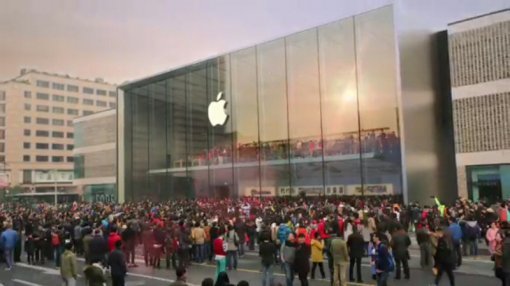 애플 Spring Forward 이벤트 발표에 등장한 중국 애플 스토어. (출처=IT동아)