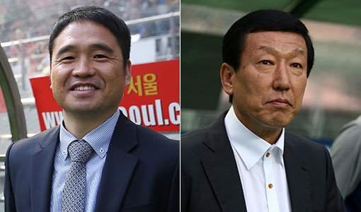 상주 조진호 감독-전북 최강희 감독(오른쪽). 사진제공｜한국프로축구연맹