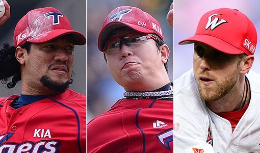 KIA 헥터-양현종-SK 켈리(왼쪽부터). 스포츠동아DB