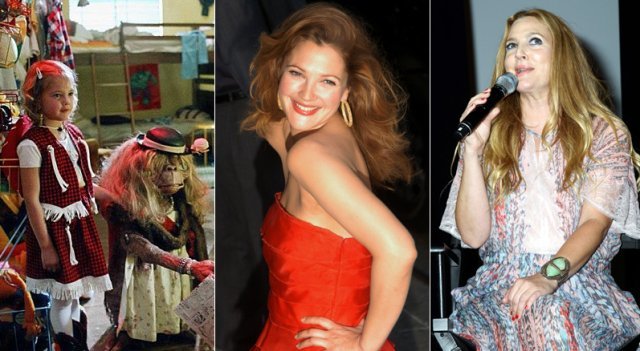 사진 - (왼쪽)영화 ET 스틸컷 | (가운데)2007년 드류배리 모어 모습  | (오른쪽) 최근 뷰티 페스티벌에 참석한 드류배리 모어