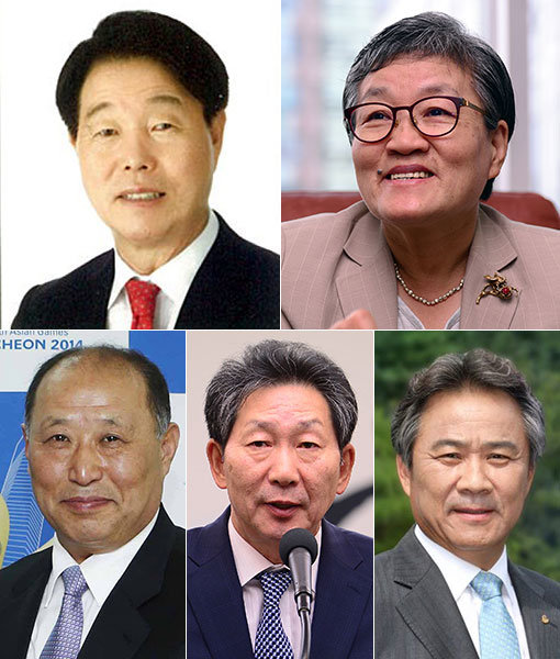 장정수-이에리사-이기흥-장호성-전병관(왼쪽 상단부터 시계방향으로).