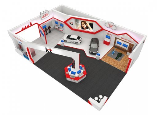 ‘2016 사물인터넷 국제전시회’에 참여하는 KT의 전시 부스 조감도