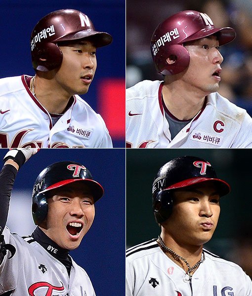 넥센 고종욱-서건창-LG 오지환-김용의(왼쪽 상단부터 시계방향으로). 스포츠동아DB