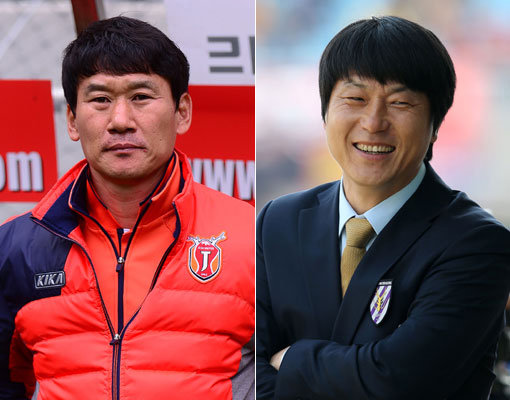 제주 조성환 감독-전남 노상래 감독. 사진제공｜한국프로축구연맹