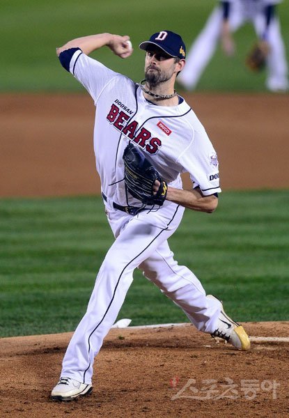 2015년 플레이오프 당시 니퍼트. 스포츠동아DB