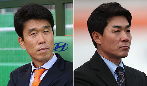 제주 김인수 감독-울산 윤정환 감독(오른쪽). 사진제공｜한국프로축구연맹