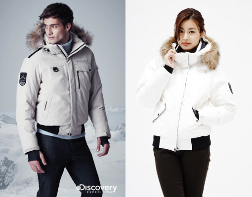 올 겨울은 예년 못지않게 강추위가 예상되지만 아이러니하게도 ‘숏 다운’이 트렌드로 뜨고 있다. ‘맥머도 다운 봄버재킷’을 입은 노스페이스 홍보대사 강소라. 왼쪽 사진은 디스커버리의 숏 밀포드 다운재킷을 입은 모델.