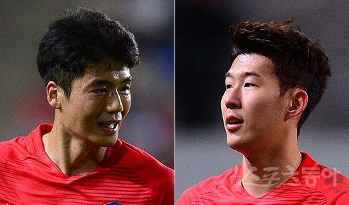 축구대표팀 기성용-손흥민(오른쪽). 스포츠동아DB