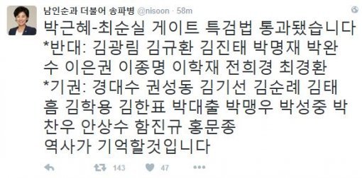 사진=남인순 의원 소셜미디어 캡처