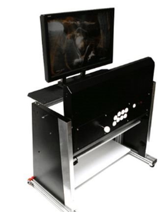 (매직랩코리아의 '매직 캐비닛'. 스틱부가 회전하여.. 일반 책상으로 사용하다가 게임을 하는 방식으로 병행할 수 있다.) http://magiclab.co.kr(출처=게임동아)