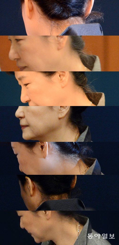 3차 대국민담화 당시 박근혜 대통령의 뒷모습 갈무리. 사진=청와대 사진기자단
