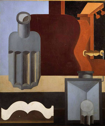 유채화 ‘수직의 기타’(1920년). 르코르뷔지에는 큐비즘(입체파)의 비합리적 추상에 대항하는 ‘퓨리즘(순수주의)’을 창시했다. 코바나콘텐츠 제공