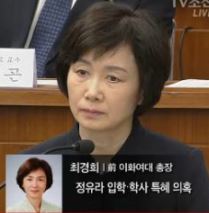 사진=최경희 전 총장/방송화면 갈무리