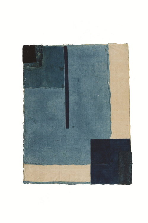 紺紙 그리고 자연, 52x40cm, 수제한지+자연채료, 2016
