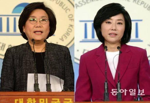 이혜훈 의원(왼쪽)과 조윤선 장관. 동아일보 DB