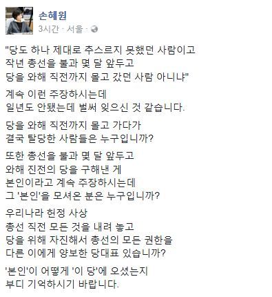 사진=손혜원 의원 소셜미디어 캡처