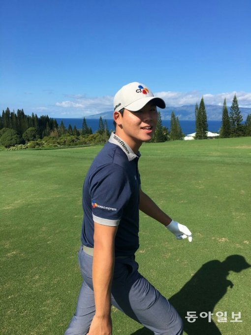 김시우가 4일 하와이에서 연습라운드를 하고 있다. CJ제공