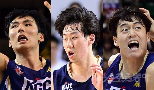 KCC 송교창-김지후-최승욱(왼쪽부터). 스포츠동아DB
