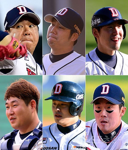 이현승, 장원준, 김재호, 허경민, 민병헌, 양의지(왼쪽 위부터 시계방향) 등 두산의 국가대표 6인방은 2017 WBC와 한국시리즈 3연패를 위해 휴식을 반납하고 뜨거운 1월을 보내고 있다. 스포츠동아 DB