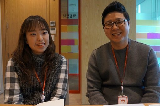 웹젠 김유미 팀장(좌) 허정휘 PM(우)(출처=게임동아)