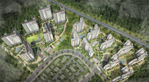 ‘동탄2 아이파크’ 조감도. 주변에 동탄과 경기 용인시를 잇는 국지도 23호선의 일부 구간이 개통될 예정이어서 수요자들의 관심을 끌고 있다. 현대산업개발 제공