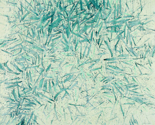 ▲‘얼레짓 86-801’, 1986년작. 화폭에 무작위로 그려진 선들은 갇히지 않은 자유로움을 나타낸다.