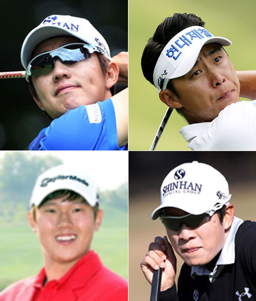 송영한-최진호-김경태-이상희 (왼쪽 상단부터 시계방향으로). 사진제공｜르꼬끄·KPGA·신한금융