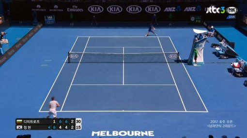 사진=정현, 디미트로프 방송화면 갈무리