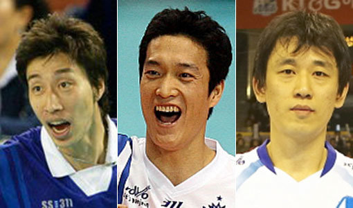 삼성화재 현역시절 김세진-김상우-최태웅(왼쪽부터). 사진제공｜KOVO·삼성화재