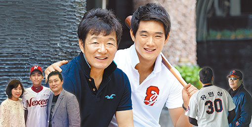 아버지의 재능을 물려받은 ‘2세 야구인’들은 숙명처럼 아버지와의 비교를 받게 된다. 나란히 1차 지명을 받은 이종범-이정후 부자, 일부러 조언을 피한 아버지와 그를 존경한 아들 이순철-이성곤 부자, ‘삼부자 야구 패밀리’ 유승안-유민상 부자(왼쪽부터). 사진제공 ｜ 넥센 히어로즈, 스포츠동아DB