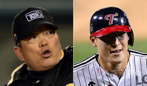 문승훈 심판-LG 문선재(오른쪽). 스포츠동아DB