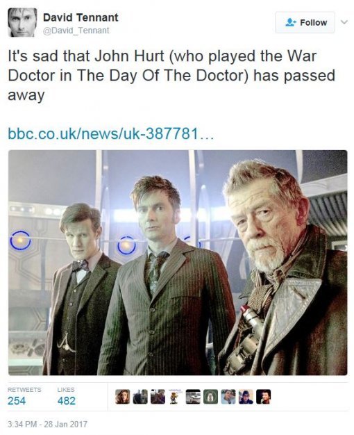 사진=데이비드 테넌트 소셜미디어 캡처